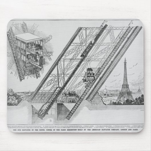 Tapis De Souris L'ascenseur d'Otis dans Tour Eiffel (Devant)