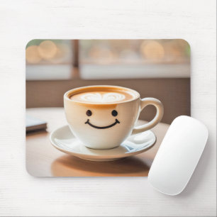 Tapis De Souris Latte souriant près d'une fenêtre ensoleillée