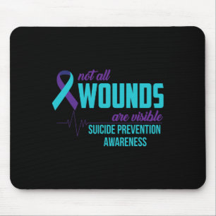 Tapis De Souris Lauréats turquoises et violets de la prévention du