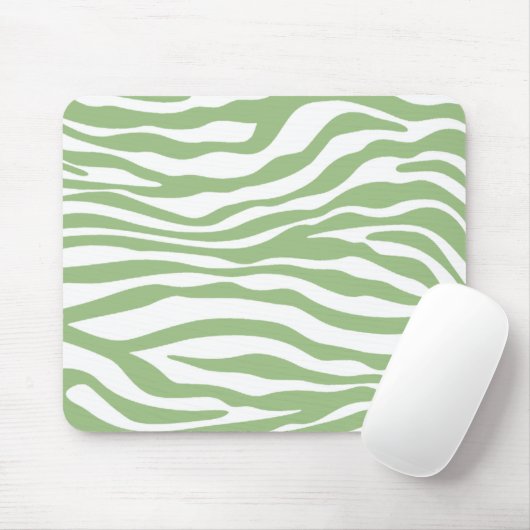 Tapis De Souris Laurel Green Zebra Stripes Poster de animal (Avec souris)
