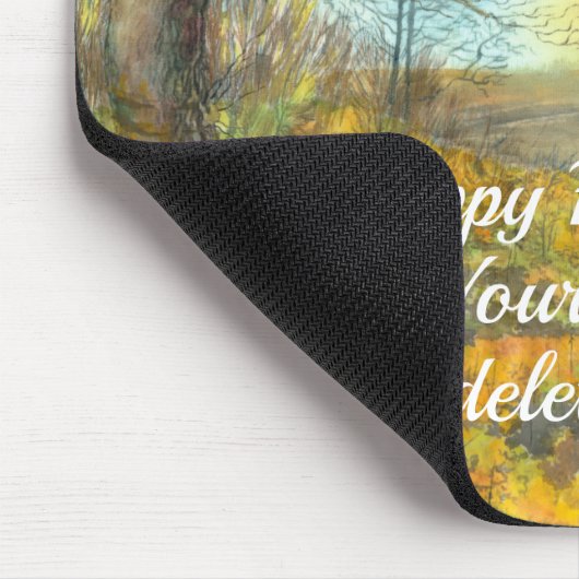 Tapis De Souris L'automne doré dans une aquarelle en chênaie (Coin)