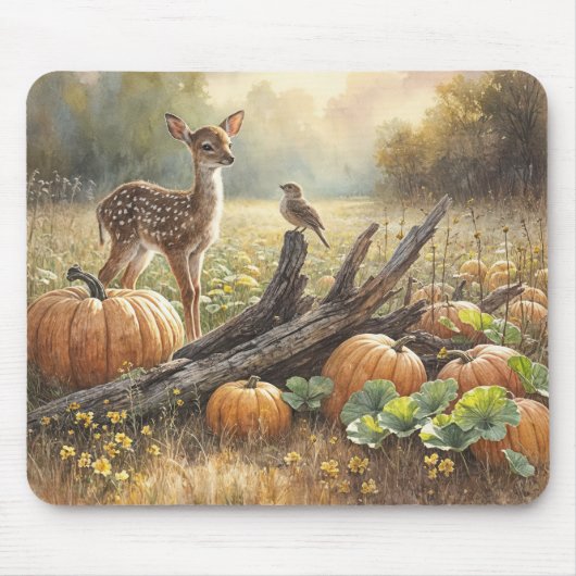 Tapis De Souris L'automne est tombé dans un patch Citrouille (Devant)