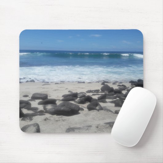 Tapis De Souris Lava Rock Beach Ocean Waves Mouse Pad (Avec souris)