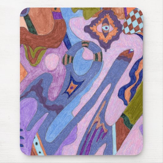 Tapis De Souris "Lavande" Art Abstrait (Devant)