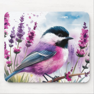Tapis De Souris Lavande d'aquarelle et poulet