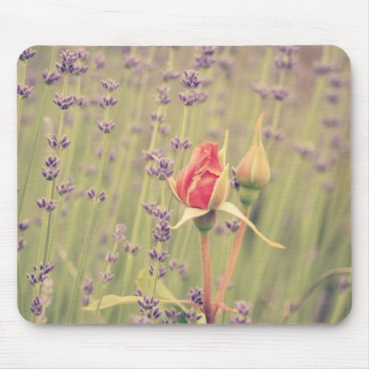 Tapis De Souris Lavande et fleurs Roses (Devant)