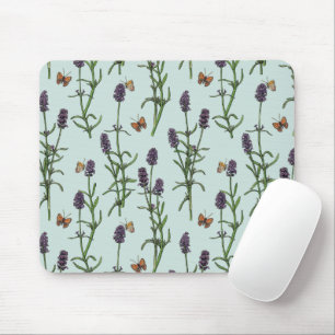 Tapis De Souris Lavande et papillons sur verre de mer