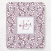 Tapis De Souris Lavande Florale Monogramme Souris Pad (Devant)