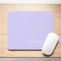 Lavande Purple Girl Script Monogramme Nom Moderne