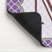 Tapis De Souris Lavande Quarterfoil Latti Monogramme Panier (Coin)