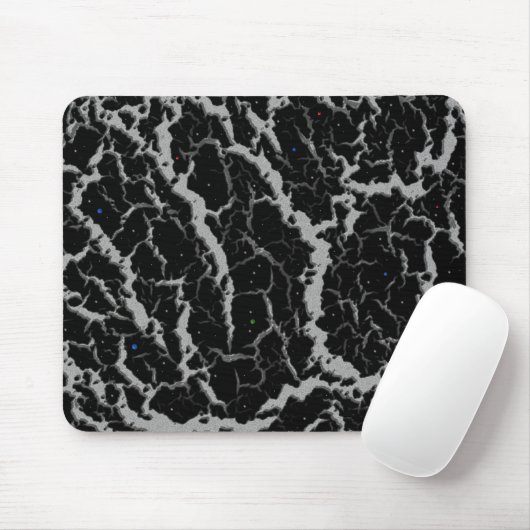 Tapis De Souris Lave de l'espace fissuré - Argent (Avec souris)