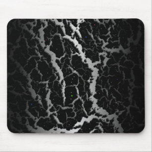 Tapis De Souris Lave de l'espace fissuré - blanc/noir