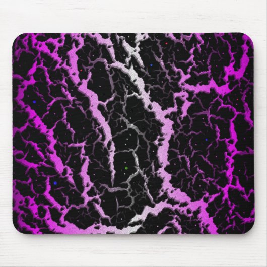 Tapis De Souris Lave de l'espace fissuré - blanc/rose (Devant)
