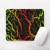 Tapis De Souris Lave de l'espace fissuré - Lime/Rouge (Avec souris)