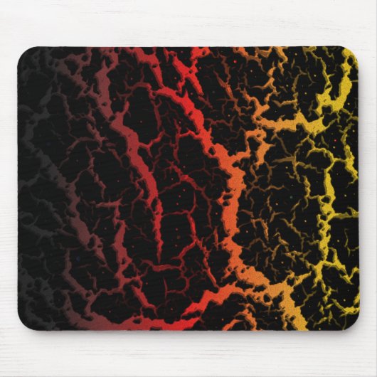 Tapis De Souris Lave de l'espace fissuré - Noir/Rouge/Or (Devant)