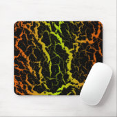 Tapis De Souris Lave de l'espace fissuré - Orange/Lime (Avec souris)