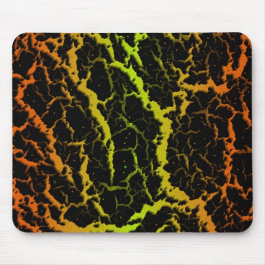 Tapis De Souris Lave de l'espace fissuré - Orange/Lime (Devant)