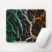 Tapis De Souris Lave de l'espace fissuré - Vert/Blanc/Orange (Avec souris)