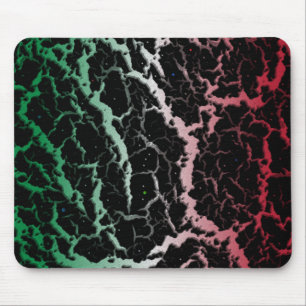 Tapis De Souris Lave de l'espace fissuré - Vert/Blanc/Rouge