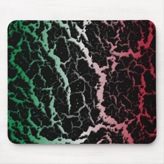 Tapis De Souris Lave de l'espace fissuré - Vert/Blanc/Rouge (Devant)