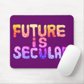 Tapis De Souris L'AVENIR EST LAÏQUE en orange et violet (Avec souris)