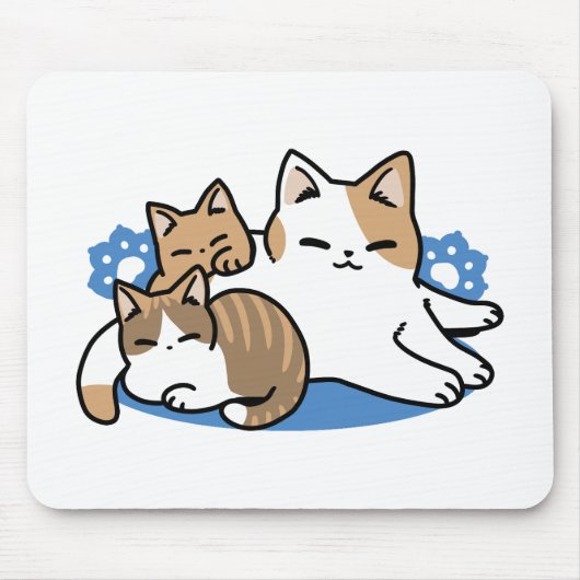 Tapis De Souris Laze Furr Days - Cute Lazy Cats Design (Devant)