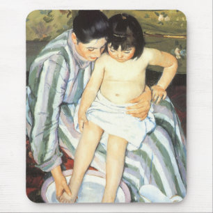 Tapis De Souris Le bain de l'enfant par Mary Cassatt Impressionnis