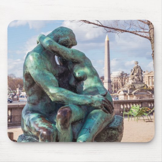 Tapis De Souris Le baiser d'Auguste Rodin aux Tuileries, Paris (Devant)