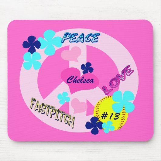 Tapis De Souris Le base-ball Mousepad de Fastpitch (Devant)