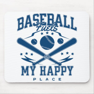 Tapis De Souris Le baseball alimente mon endroit heureux