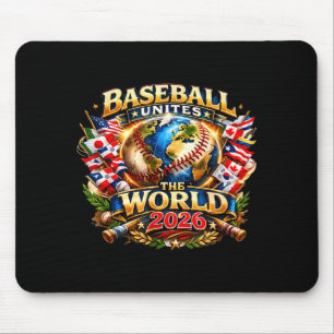 Tapis De Souris Le baseball unit le monde graphique de fan mondial