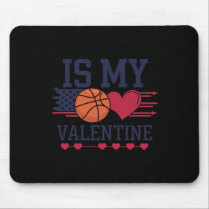 Tapis De Souris Le basket-ball est mon coeur pour la Saint-Valenti