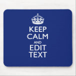 Tapis De Souris Le bleu marine gardent le calme et ont votre texte<br><div class="desc">Les vos personnalisés gardent l'énonciation calme sur un décor chic de bleu marine. Personnalisé continuent le style calme indiquer sur celui d'un cadeau aimable. Humoristique ou lunatique essayez vos mots créatifs sur deux lignes de texte editable. Rappelez-vous d'employer les majuscules pour les meilleurs résultats. Les conceptions de broderie sont disponibles...</div>