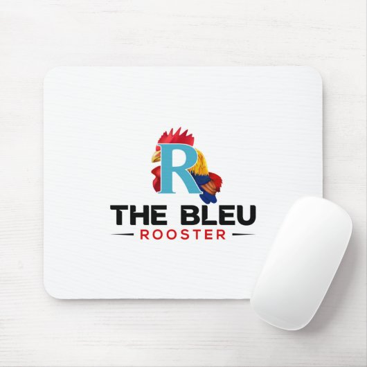Tapis De Souris Le Bleu Rooster_Logo-01 (Avec souris)