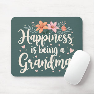 Tapis De Souris Le bonheur d'être une grand-mère Floral Cottagecor