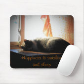 Tapis De Souris Le bonheur est soleil et sommeil (Avec souris)