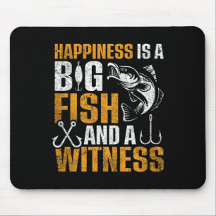Tapis De Souris Le Bonheur Est Un Gros Poisson Et Un Témoin