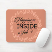 Tapis De Souris Le Bonheur Est Une Guirlande De Travail Intérieure (Avec souris)