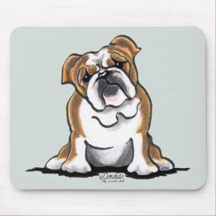 Tapis De Souris Le bouledogue anglais blanc Brown de n se reposent