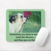 Tapis De Souris Le bouledogue et le rose (Avec souris)