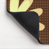 Tapis De Souris Le brun jaune de fleur pointille Mousepad (Coin)