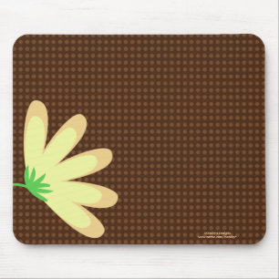 Tapis De Souris Le brun jaune de fleur pointille Mousepad