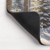 Tapis De Souris Le Cardinal Rouge perché sur les Antlers d'un cerf (Coin)