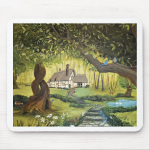 Tapis De Souris Le chalet dans les bois
