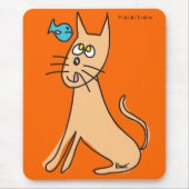 Tapis De Souris Le chat aime des poissons Mousepad (Devant)