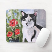 Tapis De Souris Le chat et les coquelicots (Avec souris)