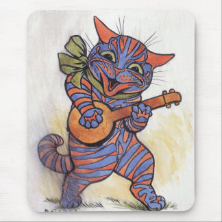 Tapis De Souris Le chat joue le banjo