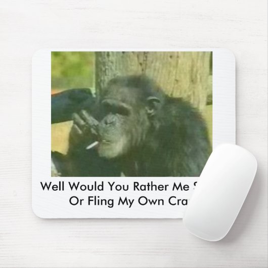 Tapis De Souris le chimpanzé-avec-fumer-problème, puits vous Rath… (Avec souris)