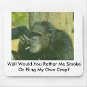 Tapis De Souris le chimpanzé-avec-fumer-problème, puits vous Rath… (Devant)