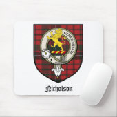 Tapis De Souris Le clan de Nicholson Crest le tartan d'insigne (Avec souris)
